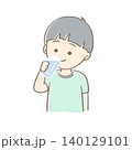 水を飲む男の子のイラスト 140129101