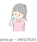 水を飲む女の子のイラスト 140129103
