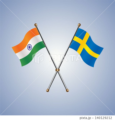 India and Sweden flag relations. Vector Illustration 140129212