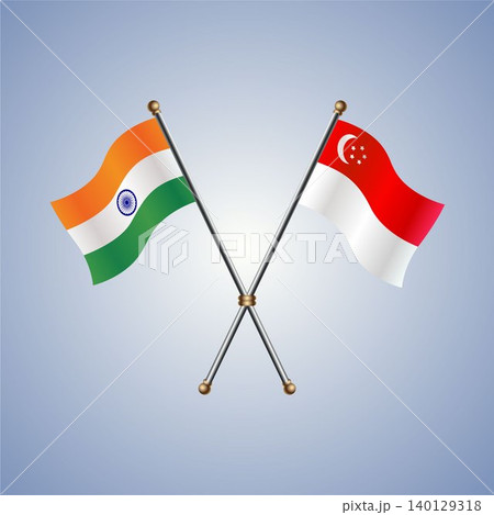 India and Singapore flag relations. Vector Illustration India and Singapore flag relations. Vector Illustration 140129318