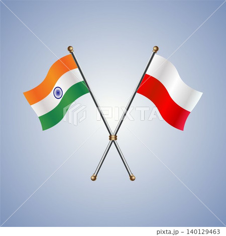 India and Poland flag relations. Vector Illustration 140129463
