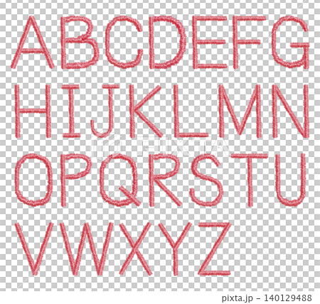 [Uppercase Alphabet] Hand-embroidered illustration material 140129488