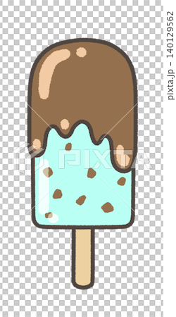 Illustration of a chocolate mint ice pop Illustration of a chocolate mint ice pop 140129562