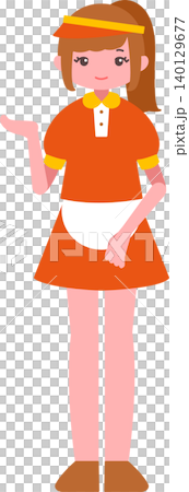 ファーストフード店員 全身イラスト ファーストフード店員 全身イラスト 140129677