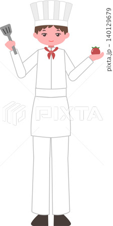 働く男性シェフ 全身イラスト 働く男性シェフ 全身イラスト 140129679