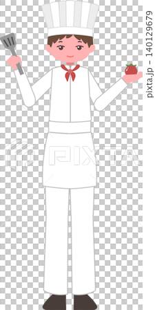 働く男性シェフ 全身イラスト 働く男性シェフ 全身イラスト 140129679