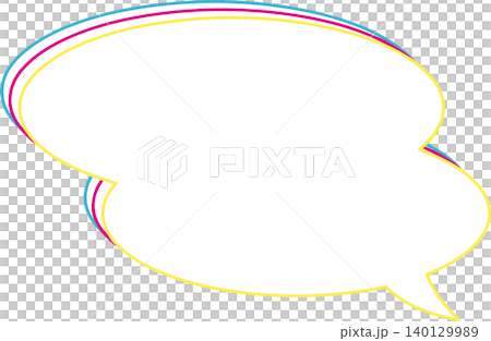 Simple rainbow round speech bubble / speech bubble with three colored lines Simple rainbow round speech bubble / speech bubble with three colored lines 140129989