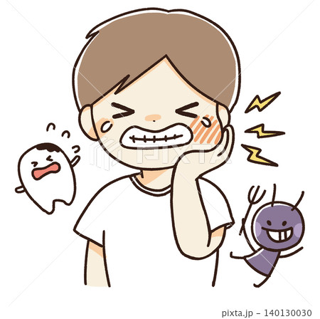 虫歯が痛む子供のイラスト 虫歯が痛む子供のイラスト 140130030