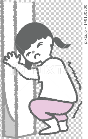 一幅插圖描繪了一個女孩因便秘而痛苦掙扎,她緊緊抓住一根柱子,使出渾身解數用力排便(兒童便秘)。 一幅插圖描繪了一個女孩因便秘而痛苦掙扎,她緊緊抓住一根柱子,使出渾身解數用力排便(兒童便秘)。 140130500