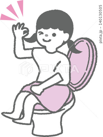 トイレで便秘が解消して笑顔でOKサインをする女の子のイラスト(子供の快便) トイレで便秘が解消して笑顔でOKサインをする女の子のイラスト(子供の快便) 140130505
