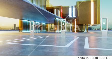 3d rendering smart ev charging station on modern building rooftop 3d rendering smart ev charging station on modern building rooftop 140130615