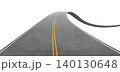 3d rendering winding asphalt road lifting up on white background 140130648