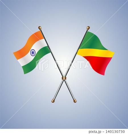 India and Republic of North Congo flag relations. Vector Illustration 140130730
