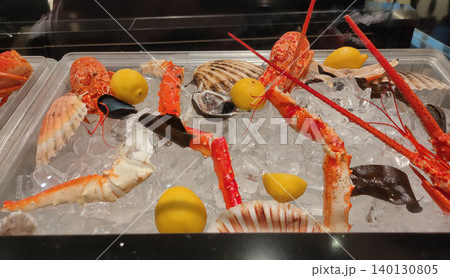 Dining Room Buffet aboard the abstract luxury cruise ship. Healthy breakfast at modern liner concept Dining Room Buffet aboard the abstract luxury cruise ship. Healthy breakfast at modern liner concept 140130805
