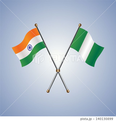 India and Nigeria flag relations. Vector Illustration India and Nigeria flag relations. Vector Illustration 140130899