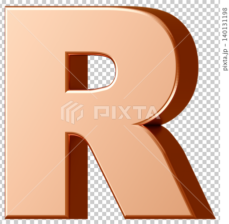 3D素材_アルファベット_R_金 3D素材_アルファベット_R_金 140131198