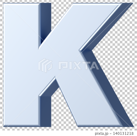 3D材質_字母_K_銀色 3D材質_字母_K_銀色 140131218
