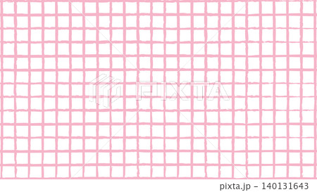 手描き風格子柄 ピンク パステル チェック柄 背景素材 手描き風格子柄 ピンク パステル チェック柄 背景素材 140131643