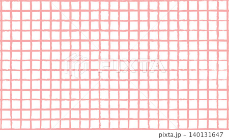 手描き風格子柄 コーラル パステル チェック柄 背景素材 ピンク 手描き風格子柄 コーラル パステル チェック柄 背景素材 ピンク 140131647