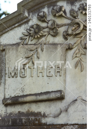 Old Headstone in Historic Cemetery With Word Mother Engraved Old Headstone in Historic Cemetery With Word Mother Engraved 140131793