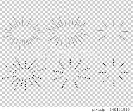 A set of decorative frames featuring converging lines and radial patterns. These effect line illustrations can be used for backgrounds and headings. 140131919