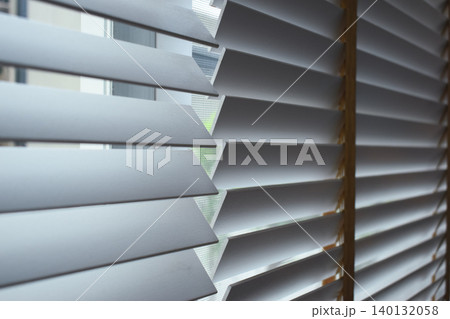 white window blinds in home, object for decorate interior of house 140132058