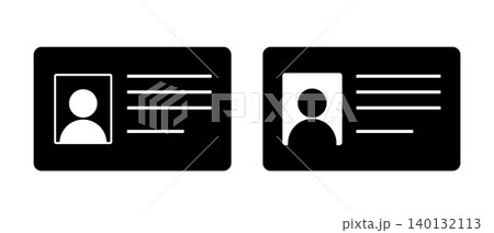 顔写真付き身分証明書のシルエットアイコンセット 140132113