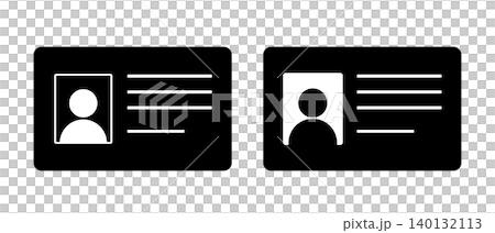顔写真付き身分証明書のシルエットアイコンセット 140132113