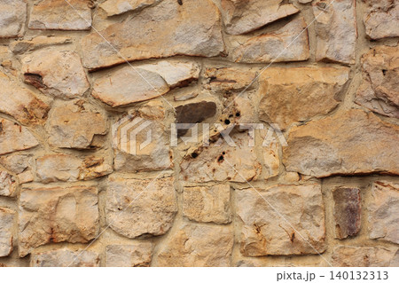 Close up of Historic Building Brick Wall Rural East Texas 140132313
