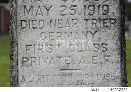 Close up of Headstone of Soldier Killed in Action During WW1 Mixon TX 140132321