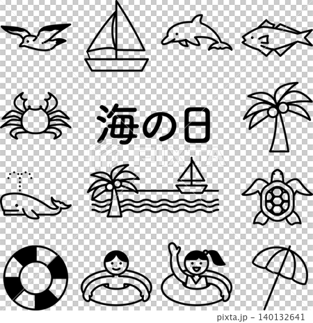 海洋日單色插畫集 海洋日單色插畫集 140132641