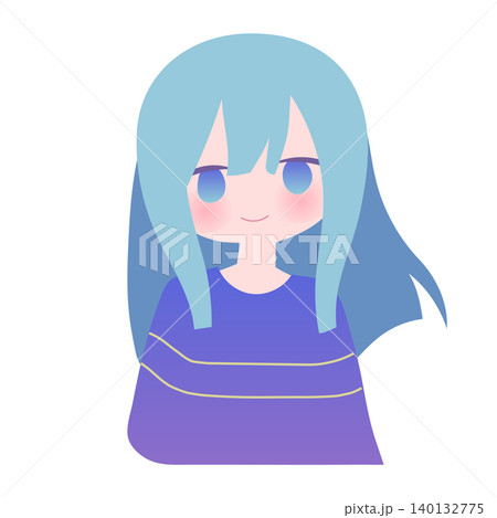 微笑む女の子のイラスト 微笑む女の子のイラスト 140132775