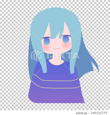 一個微笑的女孩的插圖 一個微笑的女孩的插圖 140132775