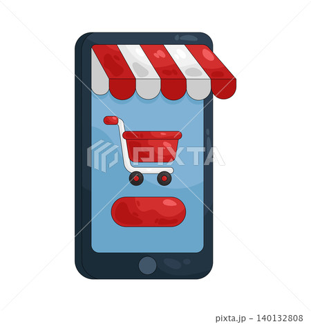Illustration of Mobile shopping Illustration of Mobile shopping 140132808