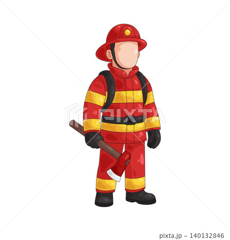 Illustration of firefighter Illustration of firefighter 140132846