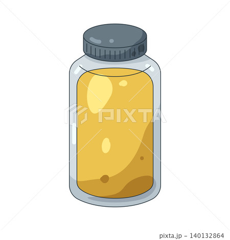 Illustration of Oil in a glass bottle  140132864