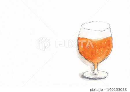 クラフトビールの手描き水彩イラスト クラフトビールの手描き水彩イラスト 140133088