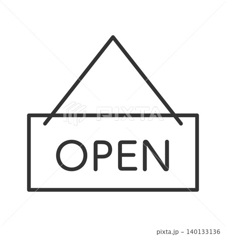 OPENサインのアイコンイラスト　開店　営業中　ショッピング 140133136