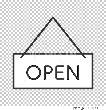 OPENサインのアイコンイラスト　開店　営業中　ショッピング 140133136