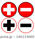 Positive and negative poles sign icon 140133660