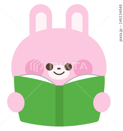 読書中のかわいいうさぎ 140134048