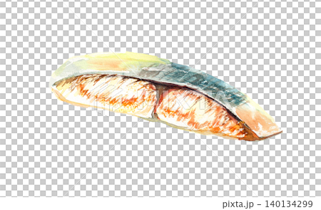 焼いた鰆の水彩イラスト 140134299