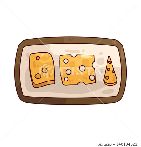 Illustration of Cheese Plate Illustration of Cheese Plate 140134322