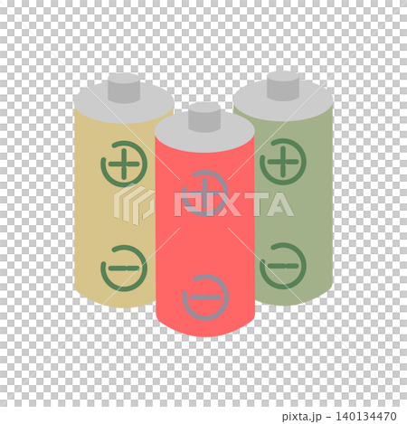 可用於災害準備的多種乾電池的圖示。 140134470