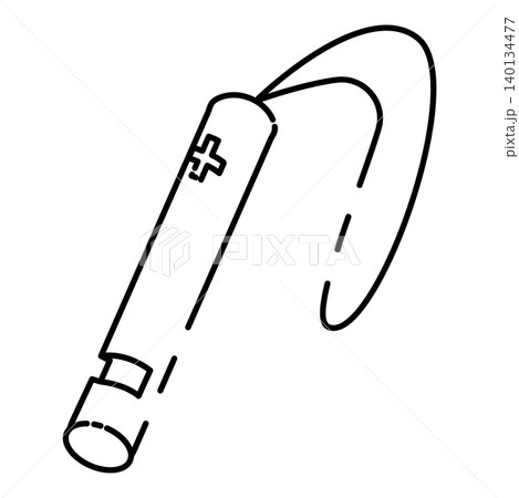防災用品に使えるホイッスルの線画イラスト 140134477