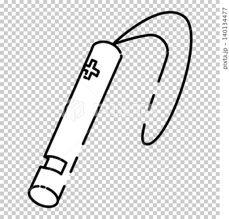 防災用品に使えるホイッスルの線画イラスト 140134477