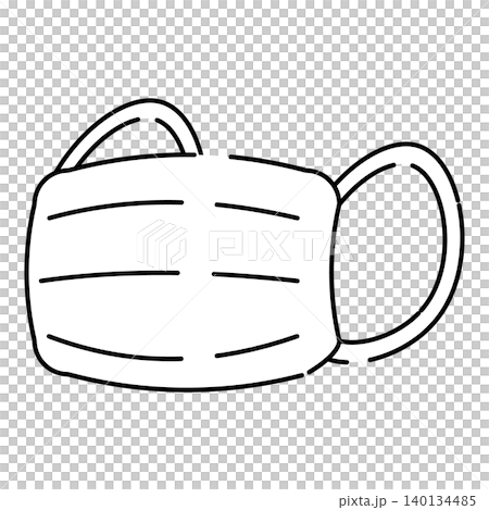 防災備蓄に使える立体マスクの線画イラスト 140134485