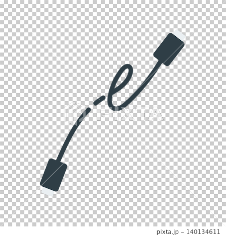 充電ケーブルとUSBコネクタのシンプルなイラスト 充電ケーブルとUSBコネクタのシンプルなイラスト 140134611