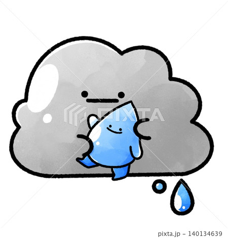 ふわふわ雨雲｜しずく抱っこ 140134639