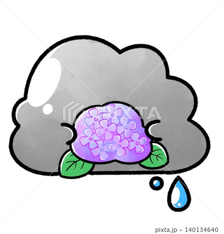 ふわふわ雨雲|あじさい抱っこ(顔なし) ふわふわ雨雲|あじさい抱っこ(顔なし) 140134640